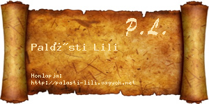 Palásti Lili névjegykártya